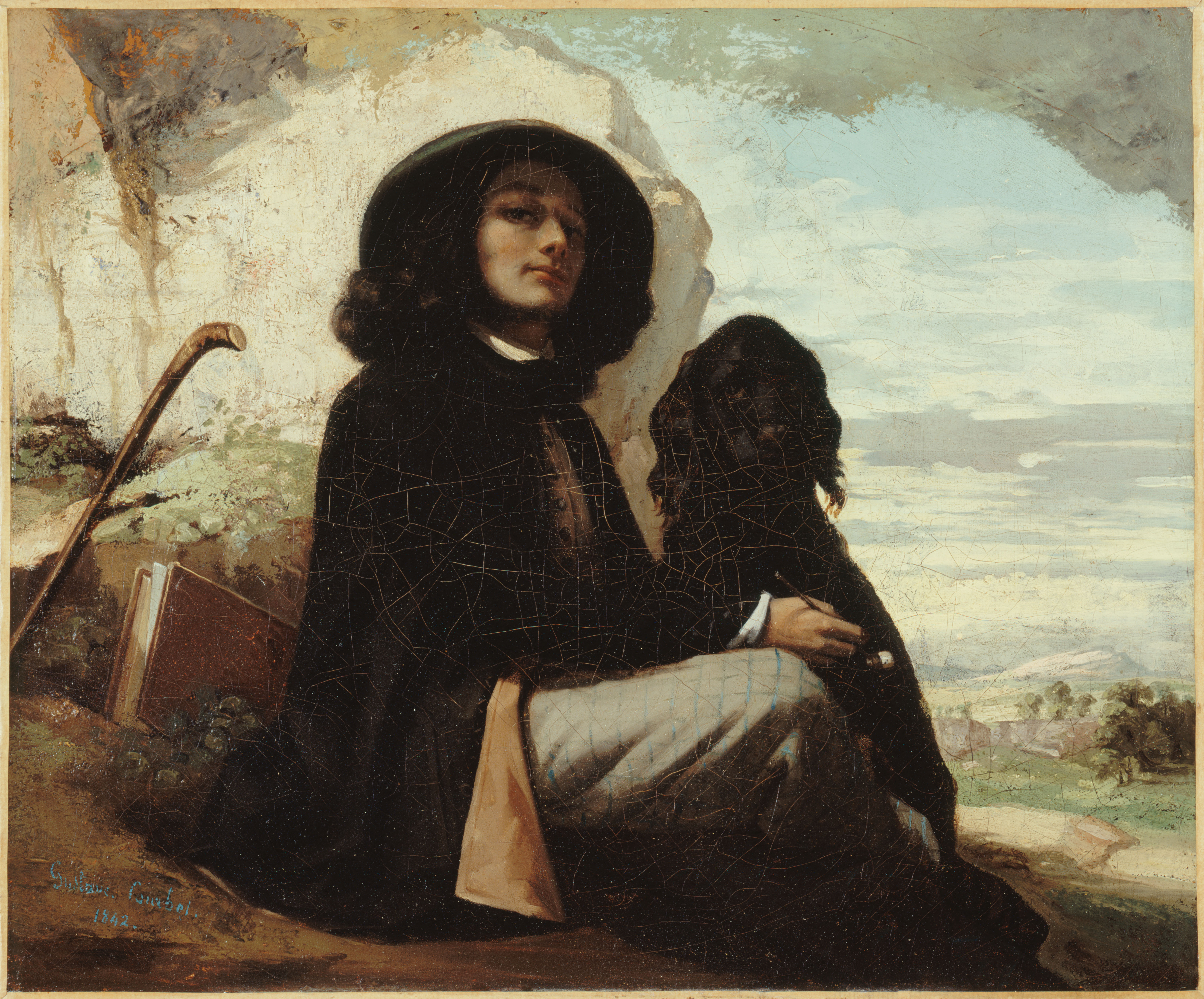 1842 Autoportrait au chien noir.jpg